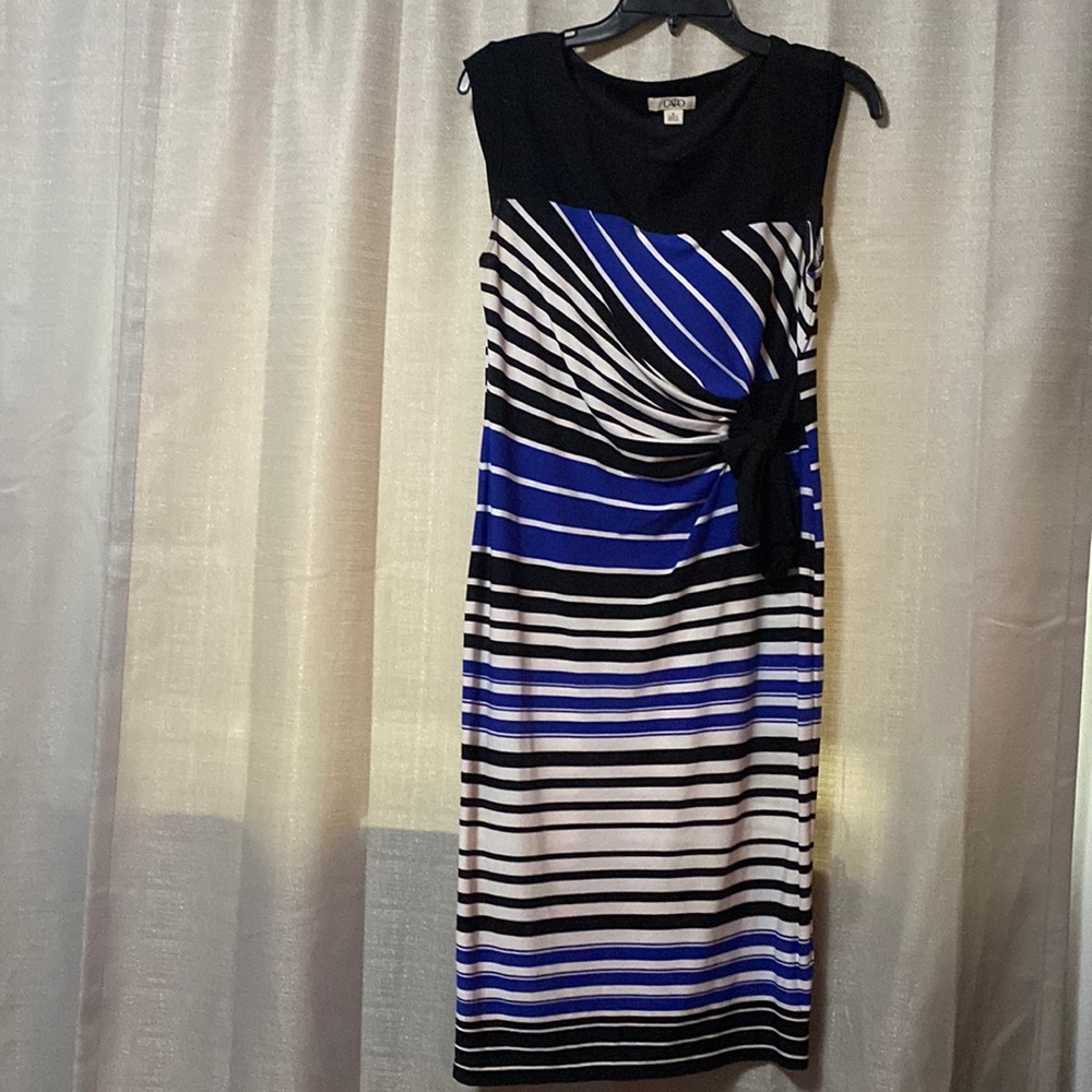 Cato Medium Blue, White, and Black Dress.